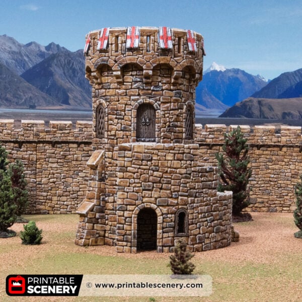 3D printed and painted Counts Tower for dnd and wargaming