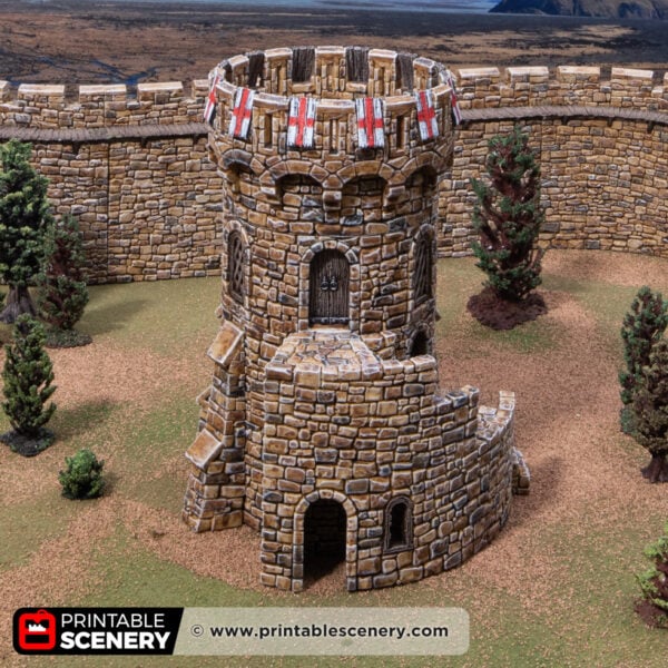 3D printed and painted Counts Tower for dnd and wargaming