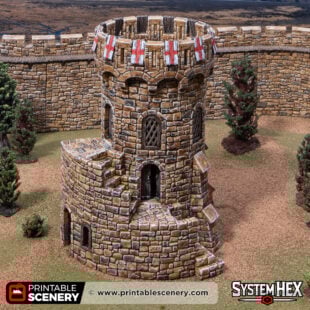 3d printed and painted counts tower for dnd and wargaming