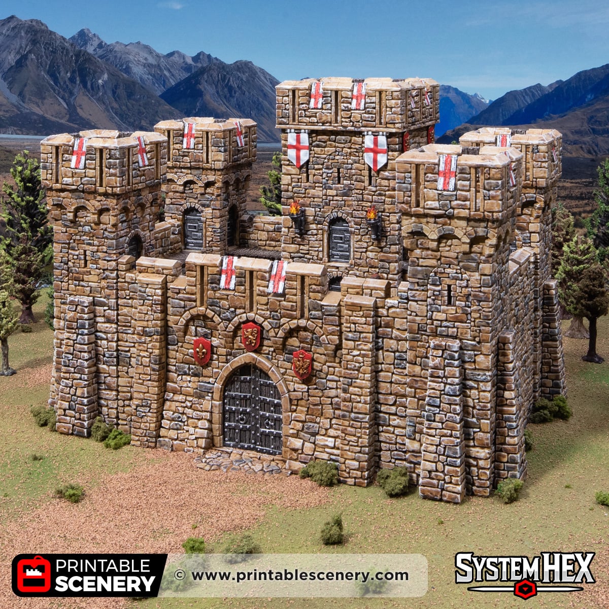 3d printed and painted Duke's Fort for dnd and wargaming