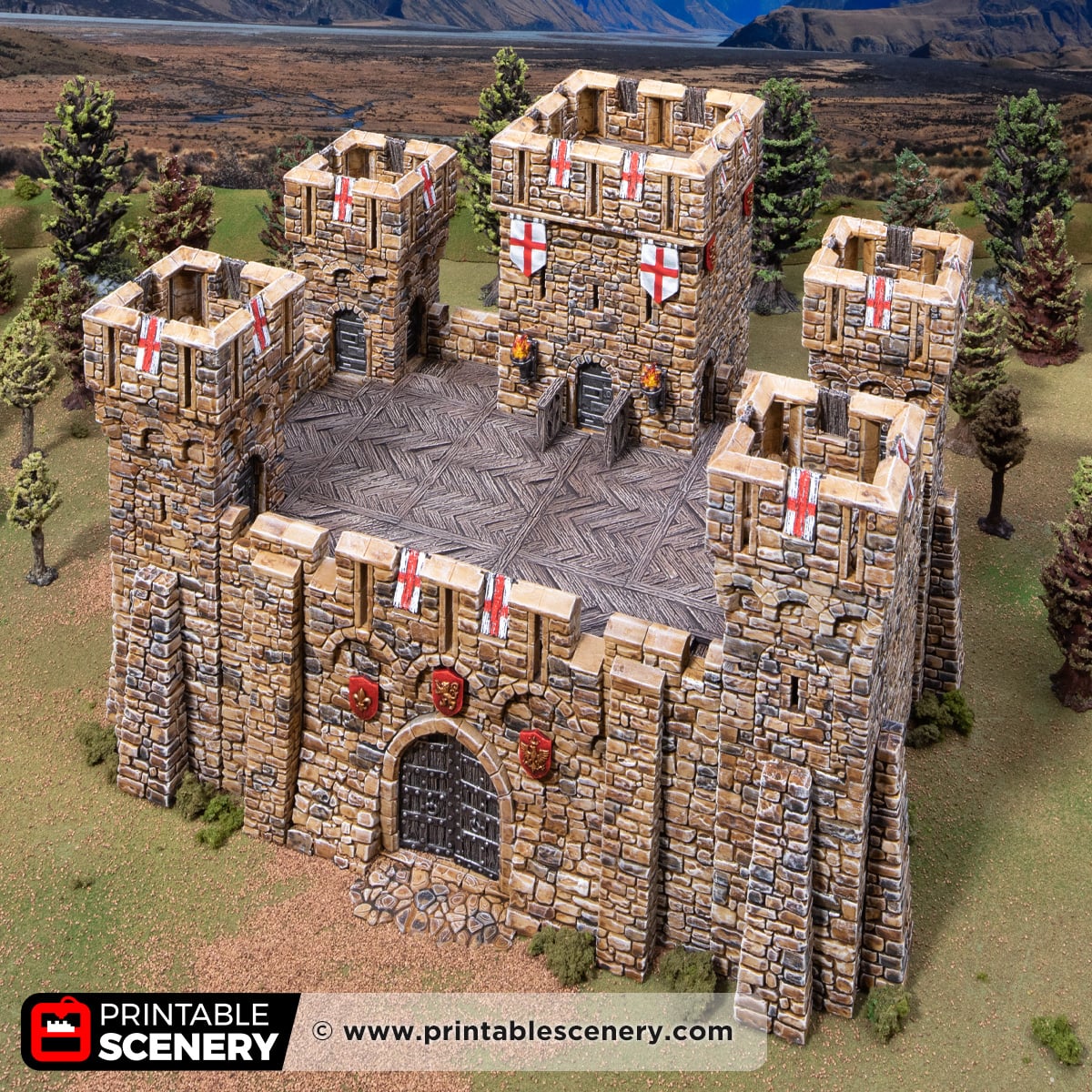 3d printed and painted Duke's Fort for dnd and wargaming