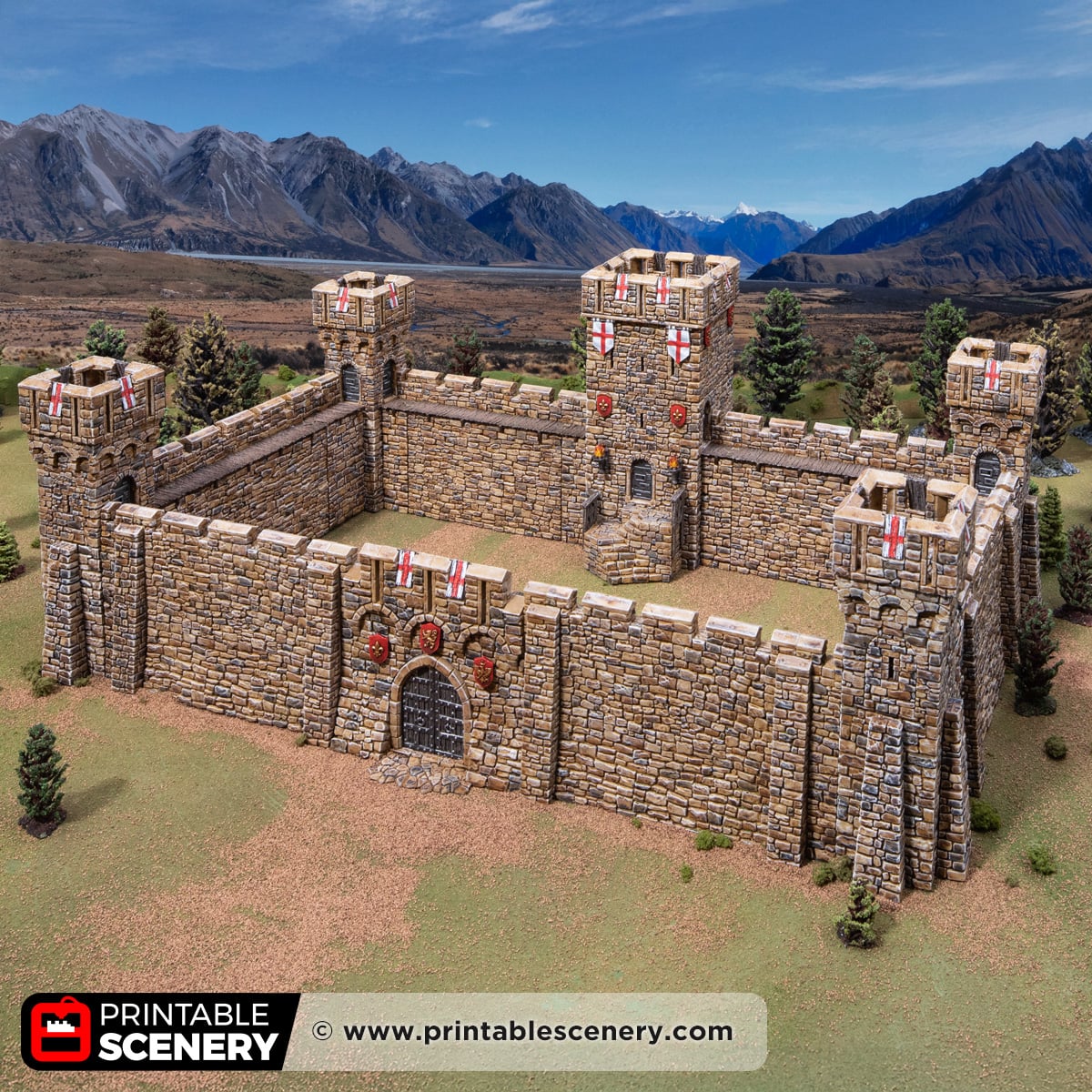 3d printed and painted Duke's Fort for dnd and wargaming