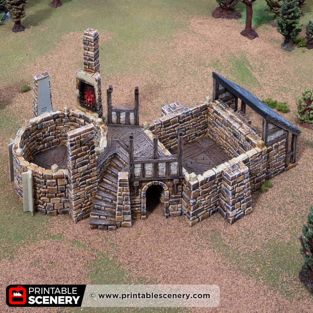 3D printed and painted Fort Bruce for DnD and wargaming