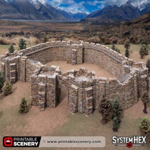 3D printed and painted castle, used for tabletop rpgs and wargames