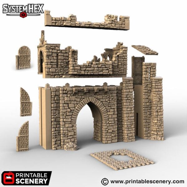 HEX Castle Ruined Gatehouse STL