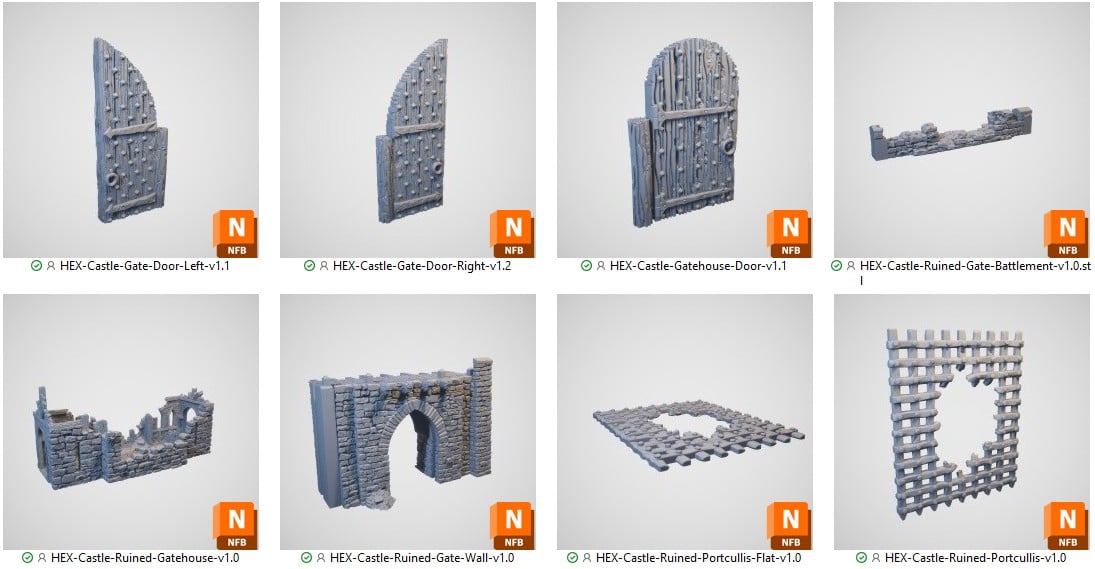 HEX Castle Ruined Gatehouse STL