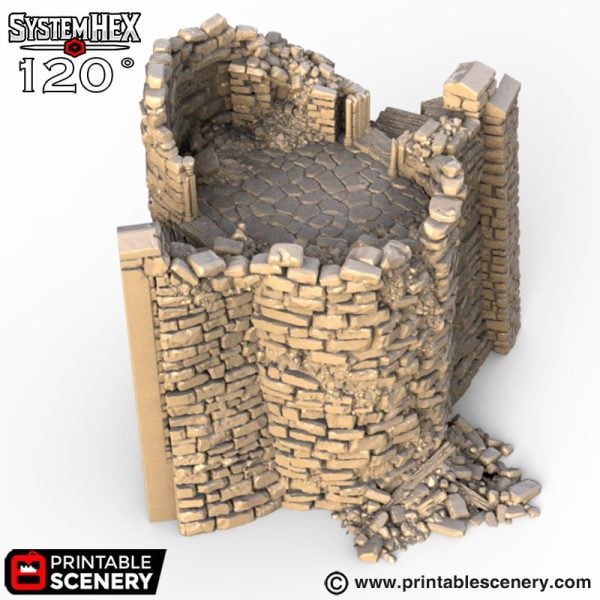 HEX Castle Ruined Oval Bastions