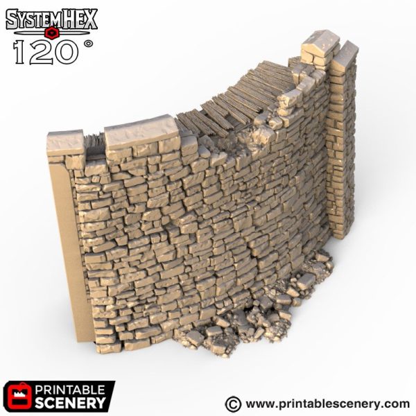 HEX Castle Ruined Walls STL