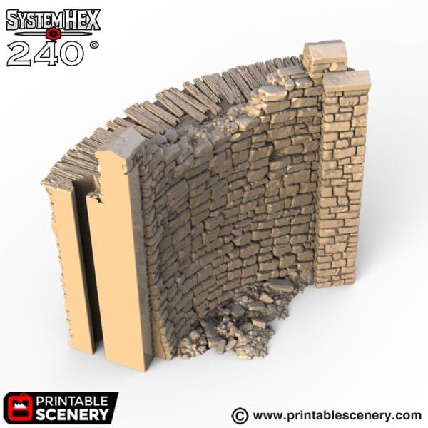 HEX Castle Ruined Walls STL