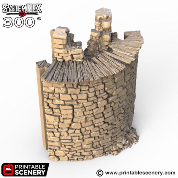 HEX Castle Ruined Walls STL