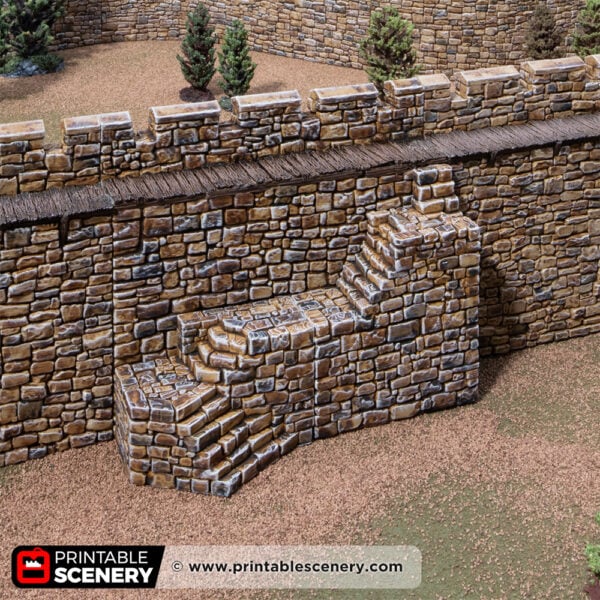 3D printed and painted castle South Gate, used for tabletop rpgs and wargames