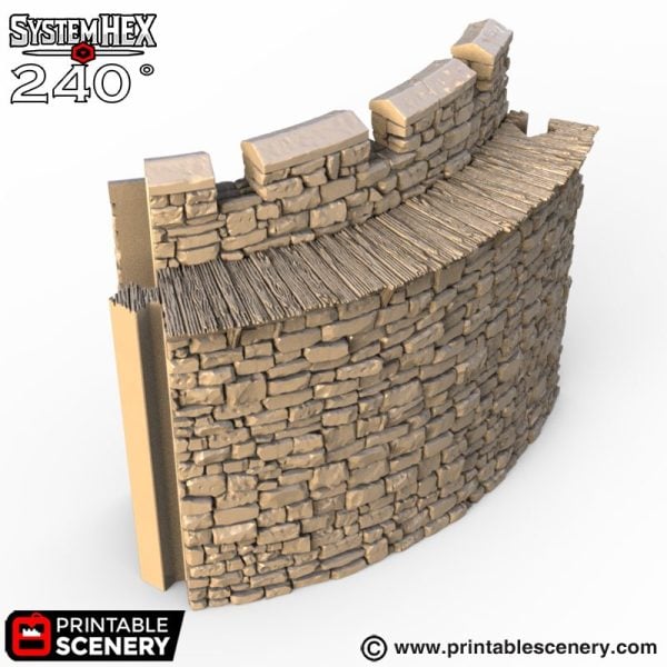 HEX Castle Wall STL 3d print file