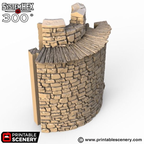 HEX Castle Wall STL 3d print file