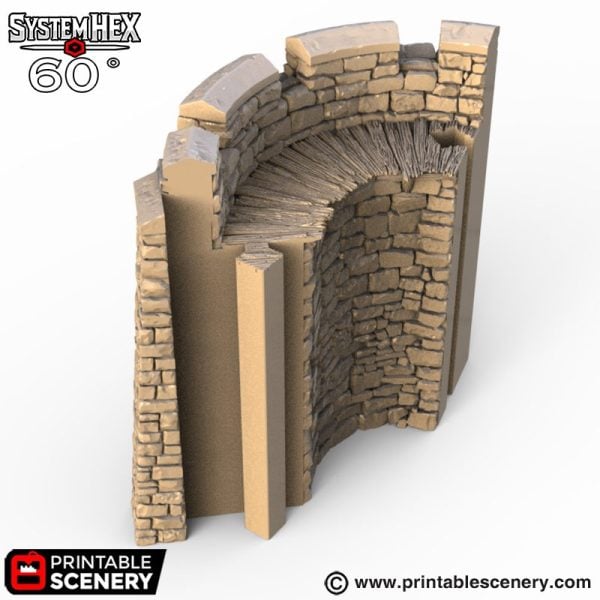 HEX Castle Wall STL 3d print file