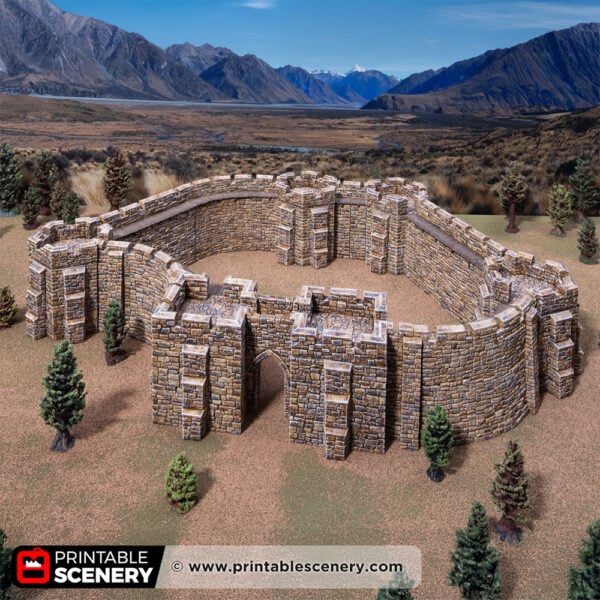 3D printed and painted Castle battlements for tabletop rpgs and wargames