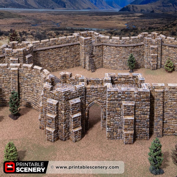 3D printed and painted Castle battlements for tabletop rpgs and wargames