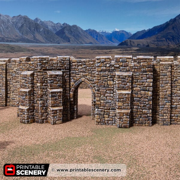 3D printed and painted Castle battlements for tabletop rpgs and wargames