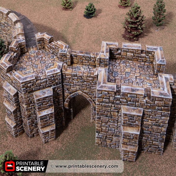 3D printed and painted Castle battlements for tabletop rpgs and wargames