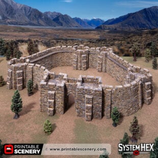 3D printed and painted Castle battlements for tabletop rpgs and wargames