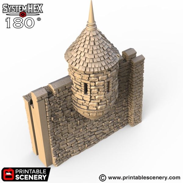 HEX Castle Wall Turrets STL