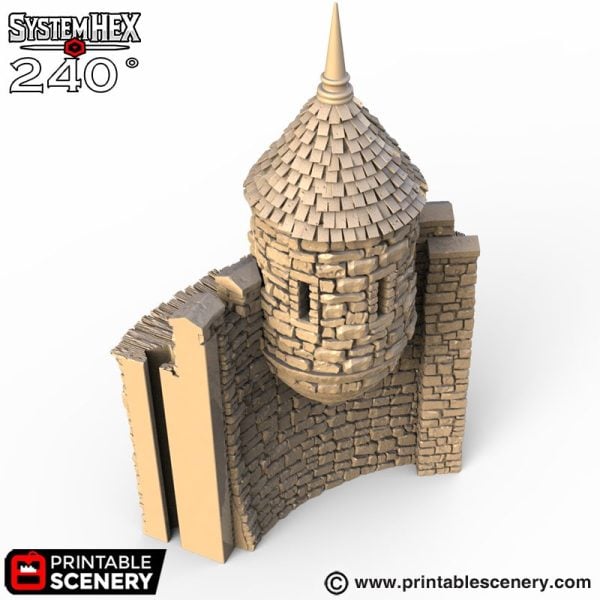 HEX Castle Wall Turrets STL