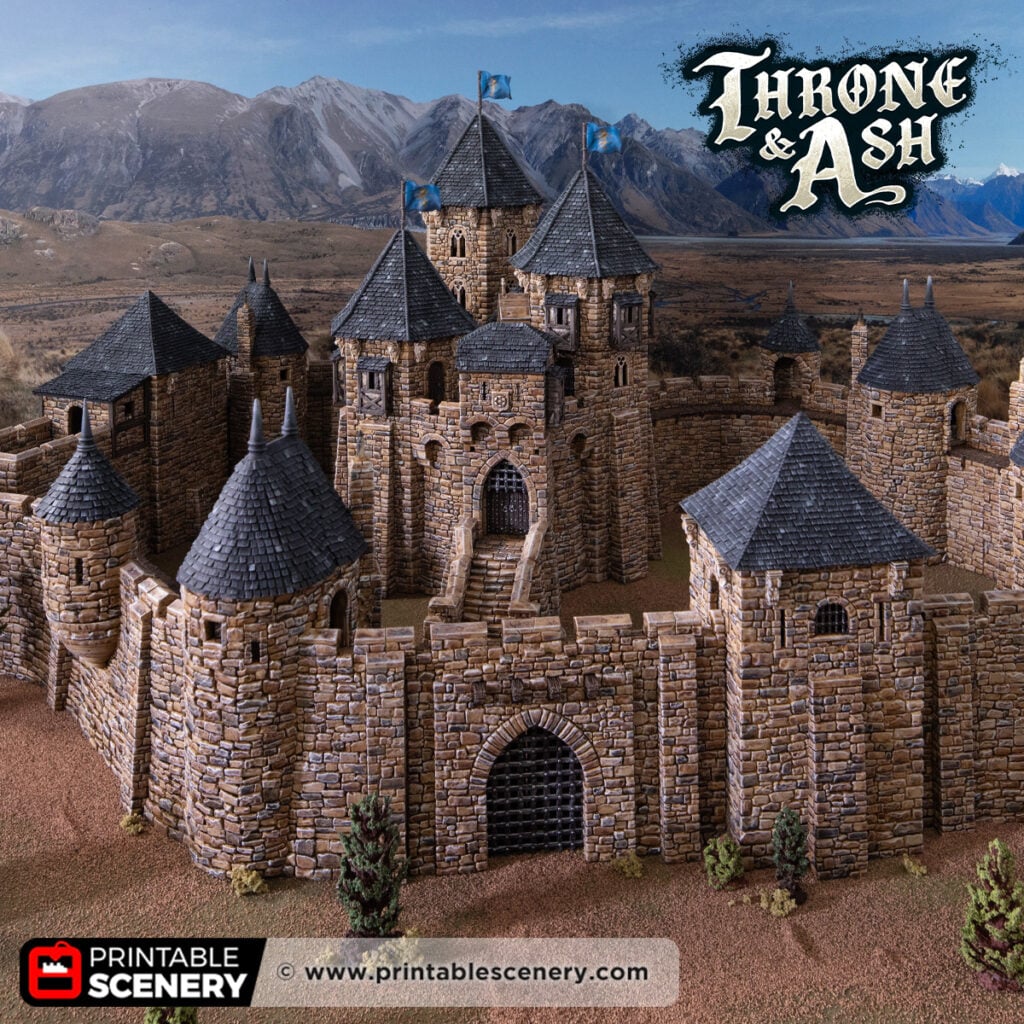 Photo of a 3D printed and painted castle for DnD and wargames