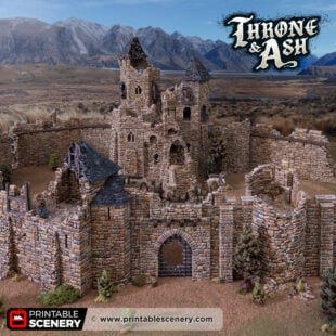 Photo of a 3D printed and painted Throne & Ash castle
