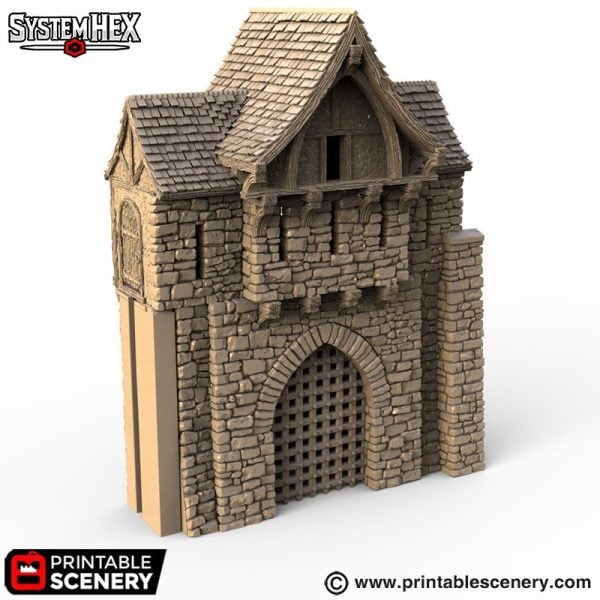 Hex Castle Gatehouse STL
