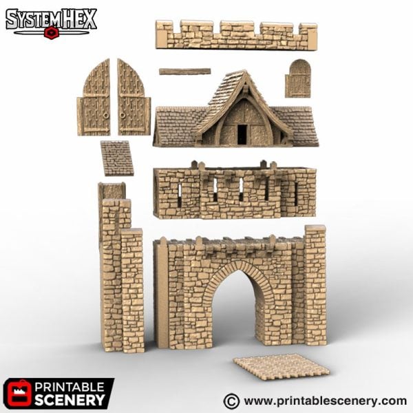 Hex Castle Gatehouse STL
