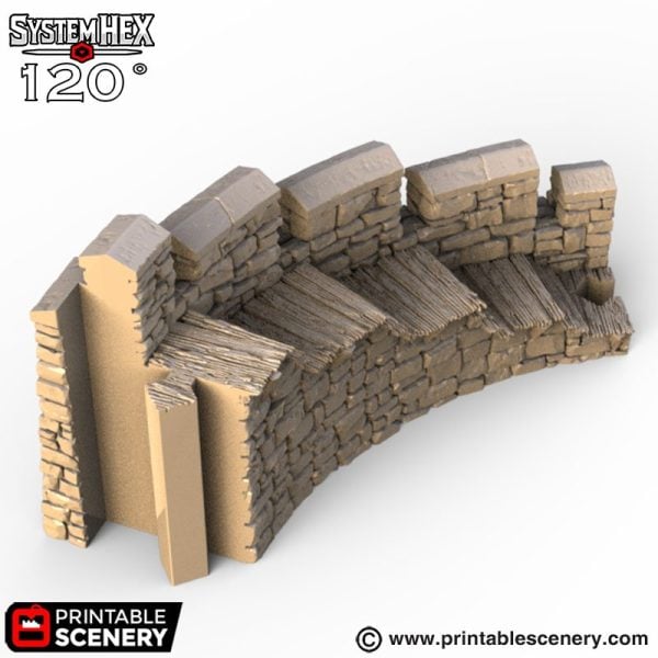Hex Castle Wall Steps 3d print file