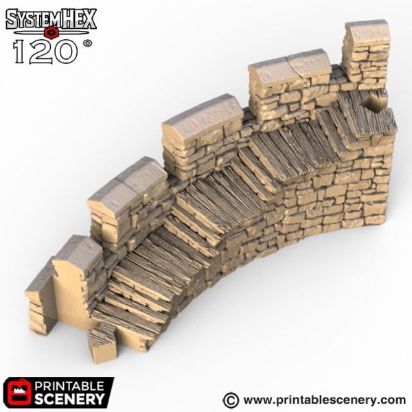 Hex Castle Wall Steps 3d print file