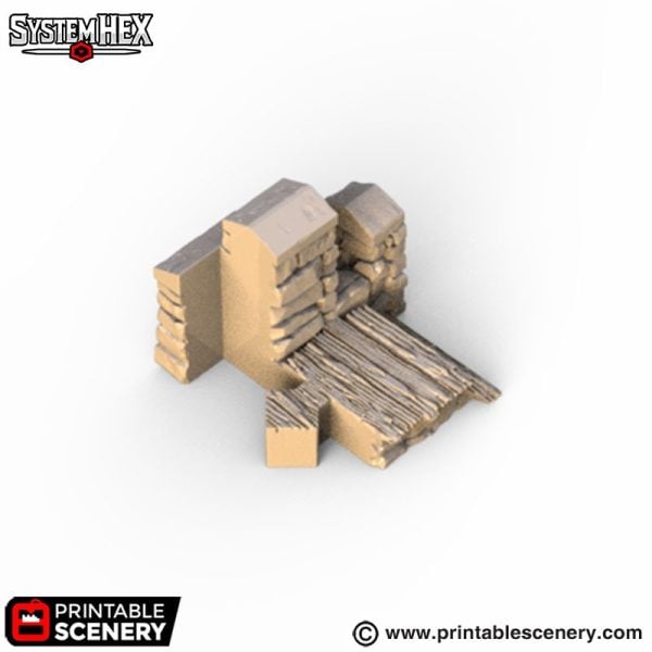 Hex Castle Wall Steps 3d print file