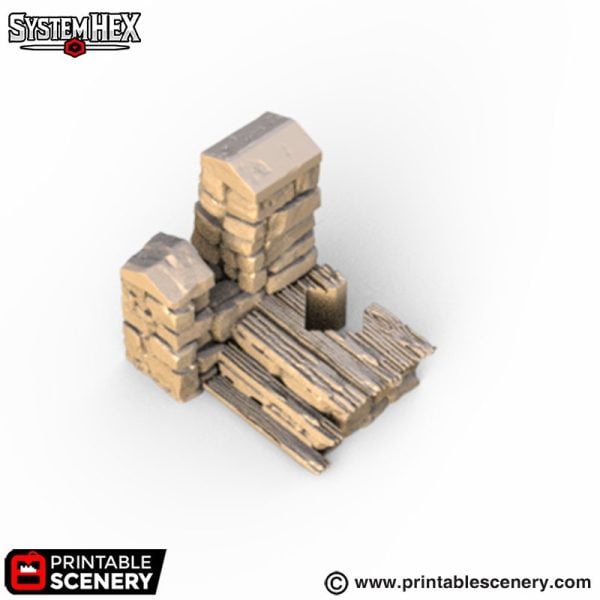 Hex Castle Wall Steps 3d print file