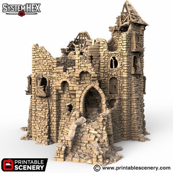 Hex Castle Ruined Kings Keep STL 1