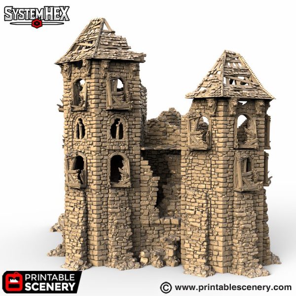 Hex Castle Ruined Kings Keep STL 3d print