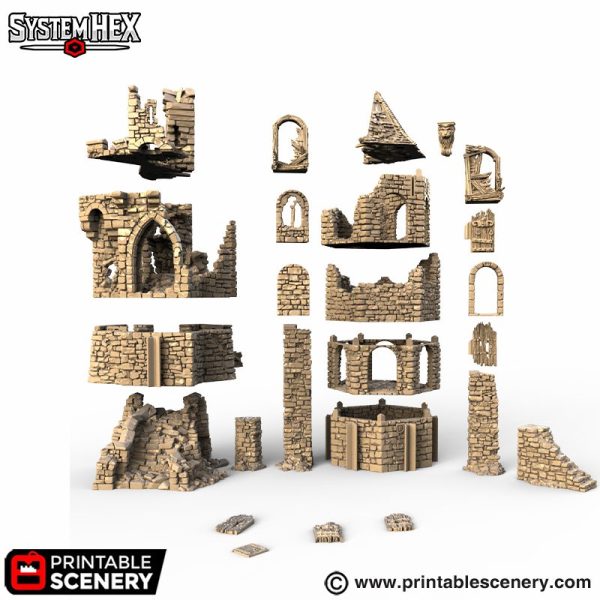 Hex Castle Ruined Kings Keep STL