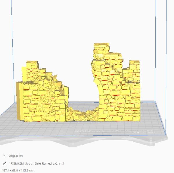 Hex Castle Ruined South Gate with Stairs STL