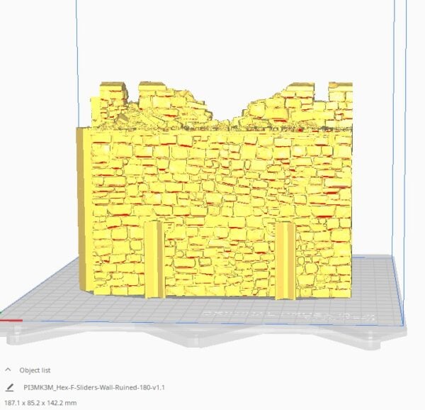 Hex Castle Ruined South Gate with Stairs STL