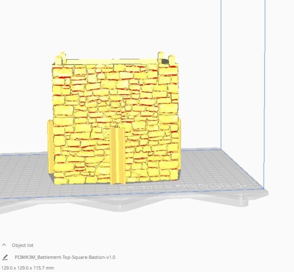 Hex Castle Ruined Wall Battlements STL