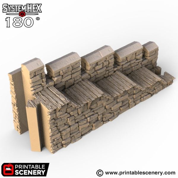 Hex Castle Wall Steps 3d print file