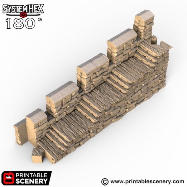 Hex Castle Wall Steps 3d print file