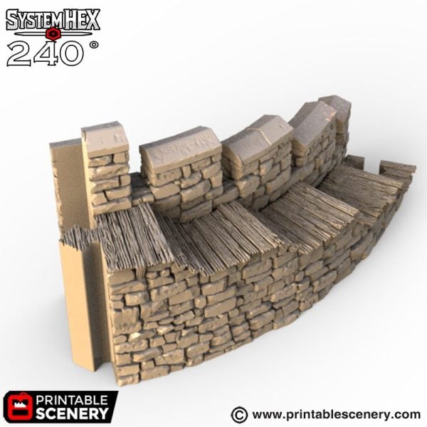 Hex Castle Wall Steps 3d print file