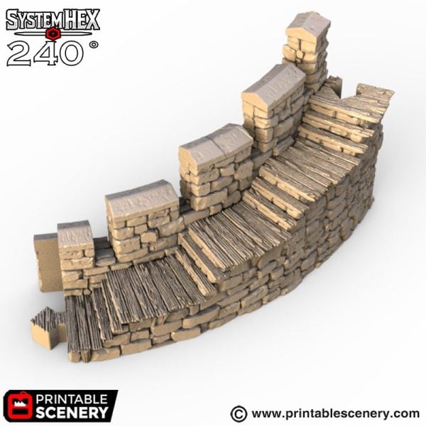 Hex Castle Wall Steps 3d print file