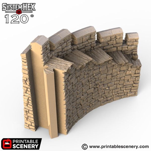 Hex Castle Wall Steps 3d print file