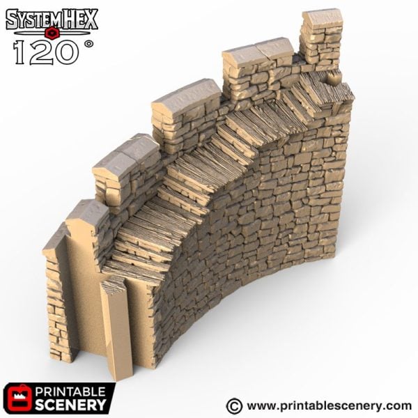 Hex Castle Wall Steps 3d print file