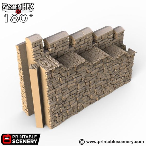 Hex Castle Wall Steps 3d print file