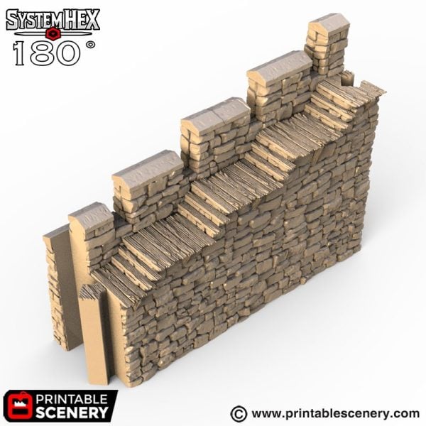 Hex Castle Wall Steps 3d print file
