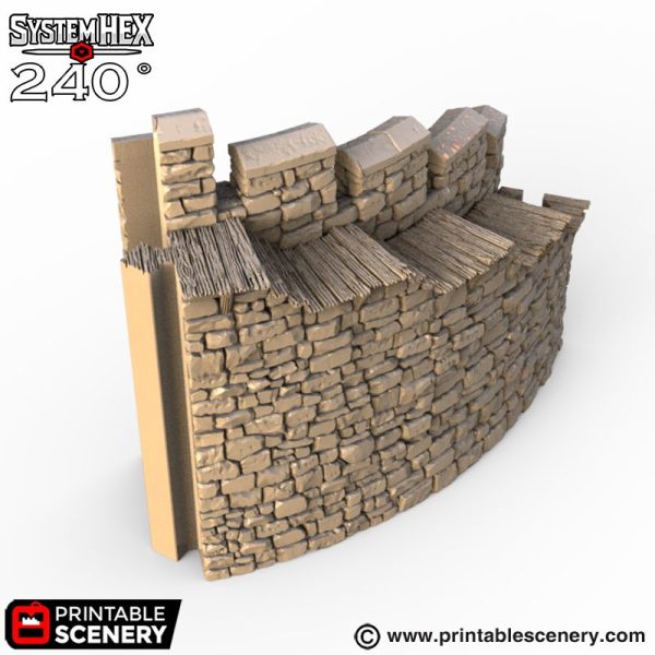 Hex Castle Wall Steps 3d print file
