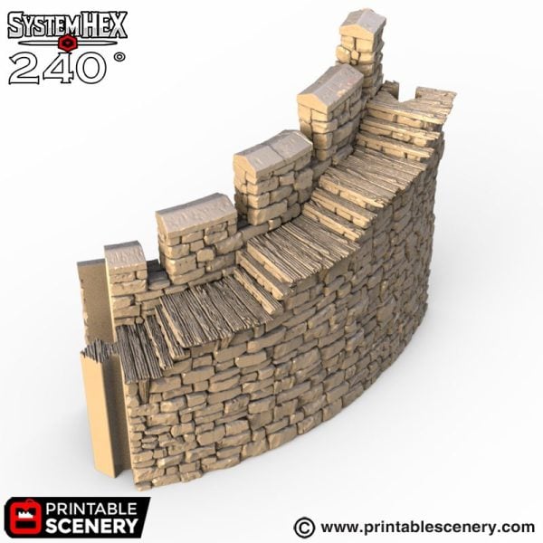 Hex Castle Wall Steps 3d print file