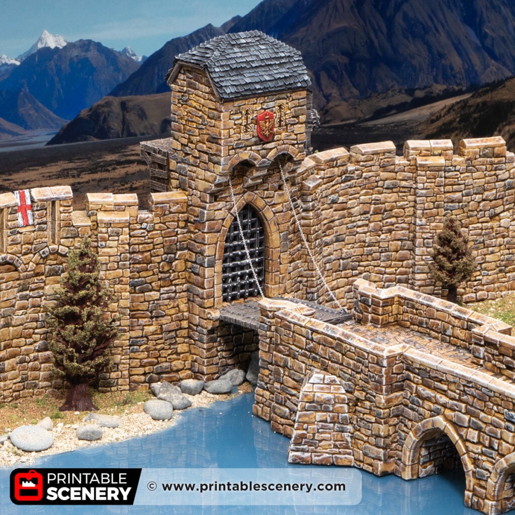 3D printed and painted High Gate for dnd and wargaming